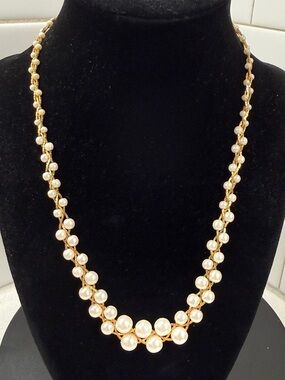 BC LIND Gold and Pearl Woven Necklace